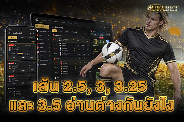 แทงบอลสูงต่ำ ดูเส้น 2.5, 3, 3.25 และ 3.5